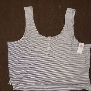Old Navy Navy and White Striped Tank Top